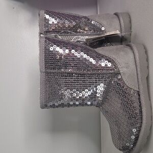 Silver Sequin Boots
